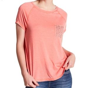 🌟 Seven7 Burnout Raglan Studded Pocket Tee Small